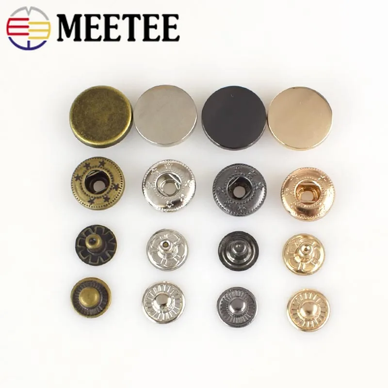 Meetee 30Sets 12/15/17mm Metal Snap Button Men Suits Jacket Buttons Clothing Coat Press Stud 12mm 15mm 17mm D3-8+ | Дом и сад