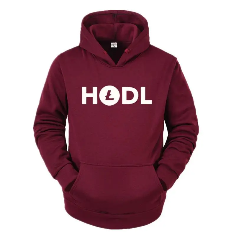 NEW Men Hoodies Litecoin HODL Crypto Currency Bitcoin Blockchain Coin Bottoming Casual Long Sleeved Sweatshirt Top Men Plus Size
