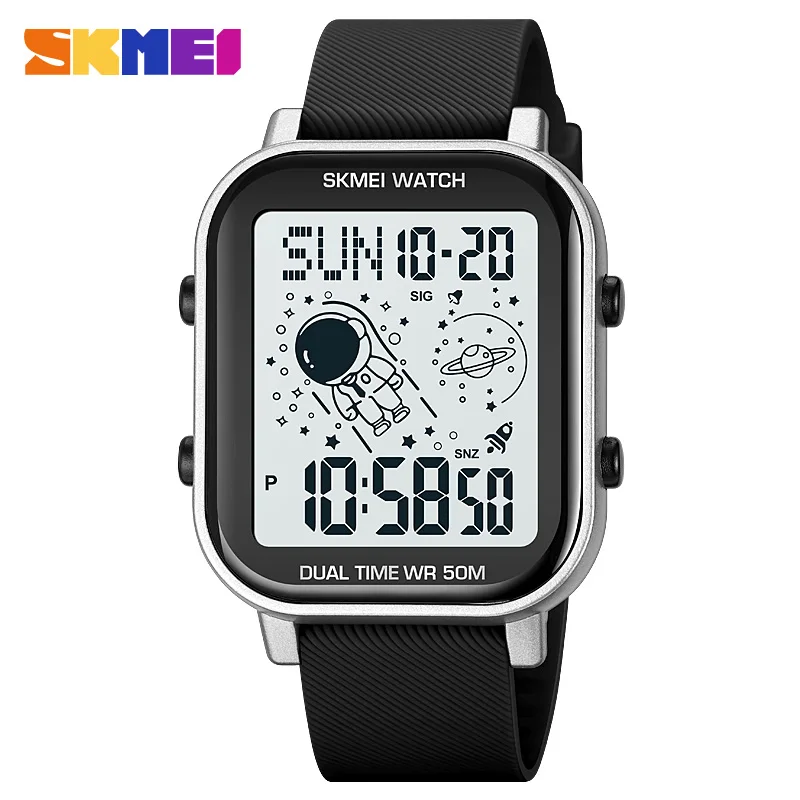 

SKMEI Brand Digital Watch Led Light 2Time Stopwatch Chronograph Sports Man Watches Waterproof Wristwatch Alarm Clock New Style