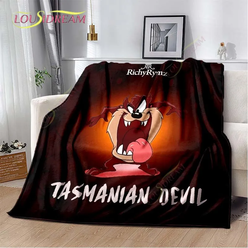 

Tasmanian Devil Blanket Lightweight Warm Looney Tunes Throw Blanket Soft Cartoon Blankets for Living Room Bedroom Kidsroom