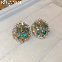 bilandi 925%c2%a0silver%c2%a0needle delicate jewelry zircon earrings pretty design temperament crystal drop earrings for girl gifts