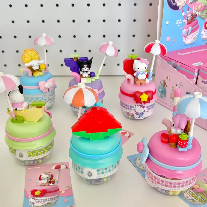 Фото Коллекционные игрушки-конструкторы Sanrio Characters: серия Blind Box Boba Jam, милая кукла Куроми, модель для сборки, украшение, подарок для взрослых и детей №1