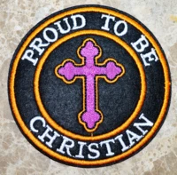 proud to be christian patch iron on patches sew on applique purple cross religious jesus cross crucifix