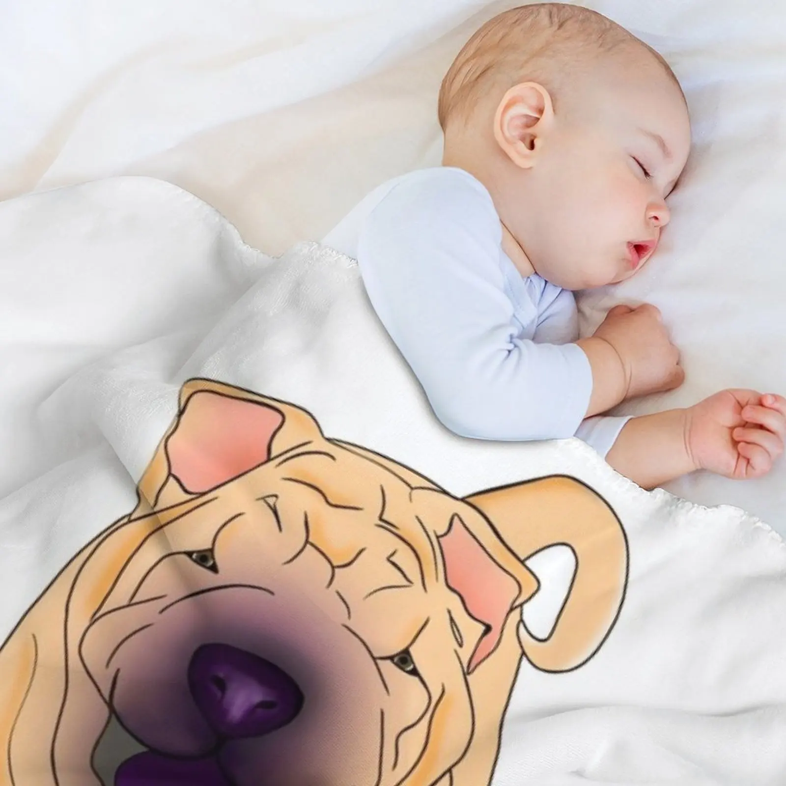 Фото Плед Shar Pei - Blonde, многофункциональное теплое одеяло для гостиной и спальни №3
