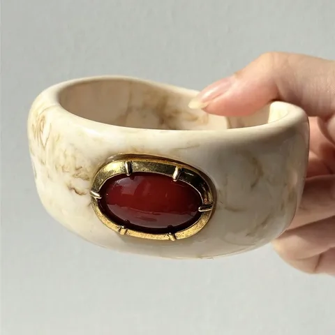 HangZhi винтажный красный каменный браслет