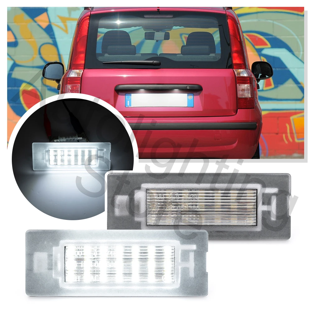 

2PCS For Fiat Panda Typ 169 312/319 2003 2004 2005 2006 2007- 2012 License number Plate Lights Canbus Rear Tag Lamps Tail lIghts