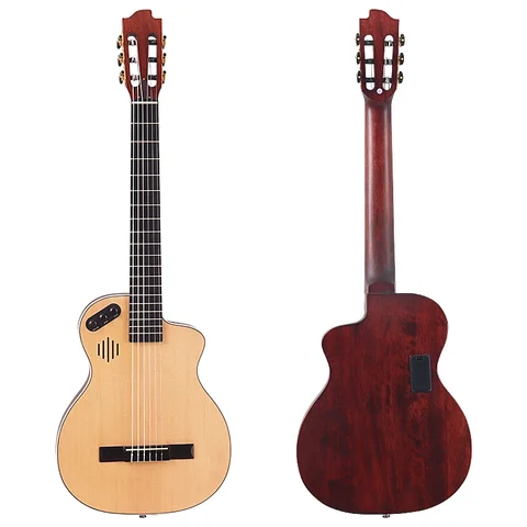inspireguitar 6-струнная бесшумная классическая гитара 39 дюймов натурального цвета