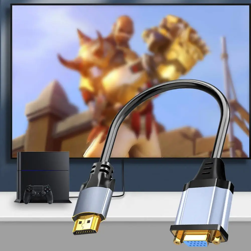 

Convenient 1080P High Resolution Wear Resistant Universal HDMI-compatible Male to VGA Female Video Adapter for DVD Player