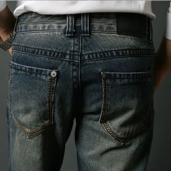 Spring Autumn Mens Business Casual Straight Denim Pants Men Vintage Flare Jean Homme Regular Man Classic Casual Bootcut Jeans