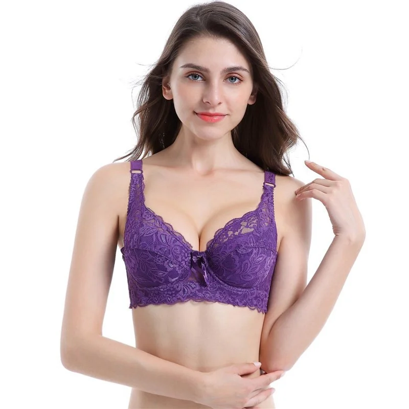

Summer Ultra-thin Breathable Bra Sexy Lace Brassiere Push Up Bralette Seamless BH Women Underwear Padded Underwire Bras