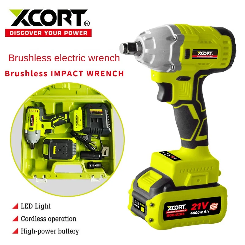 

XCORT impact Electric wrench 350nm 550nm industrial-grade large torque brushless applicable auto repair frame Woodworking