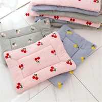 cute fruit embroidery pet bed non slip dog sleeping beds mat soft breathable warm puppy pad cushion for small medium dogs cats
