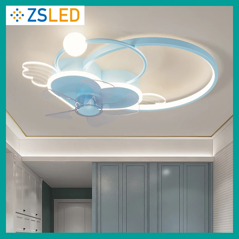 

LED Modern Fan with Lighting Dimmable Ceiling Lamp with Remote Control Bedroom Corridor Balcony Office Living Room Chandelier