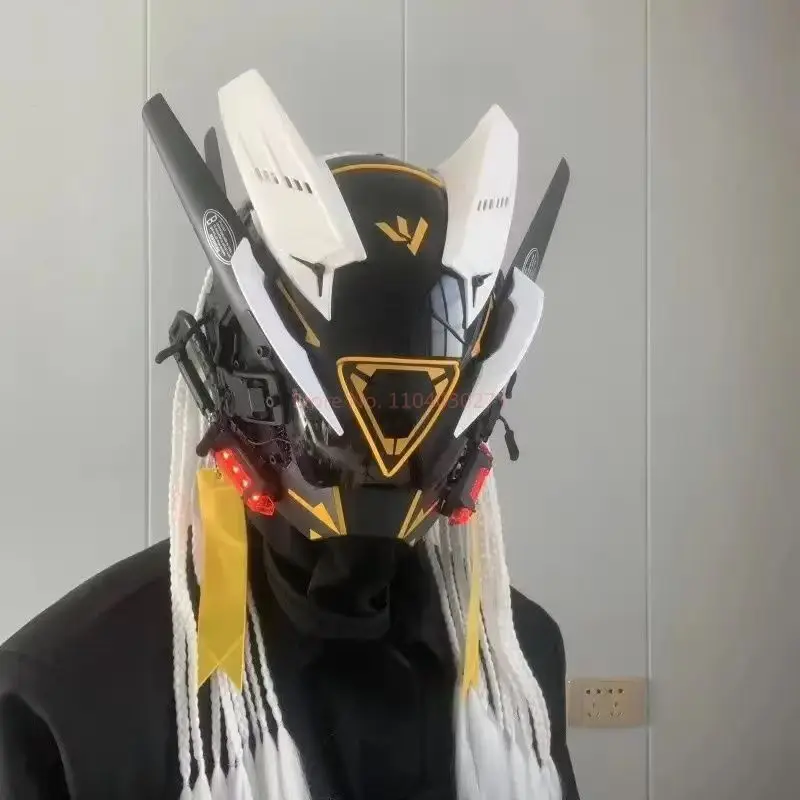 Киберпанк Шлем Шиноби Маска Робот Самурай Косплей Техническая одежда Hi-Tech Броня