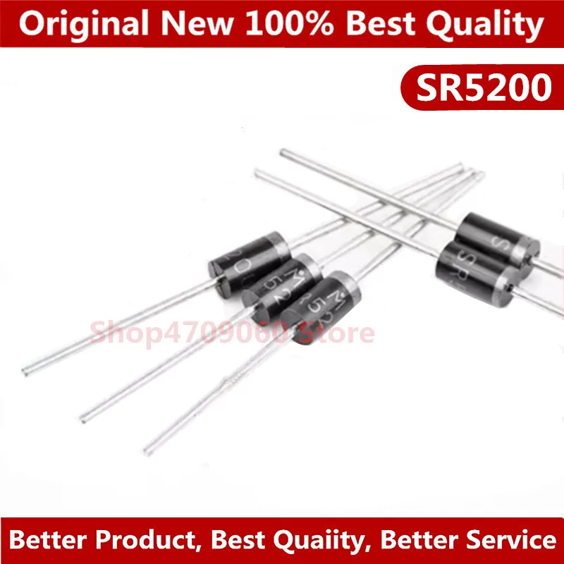 10 шт., выпрямительный диод Шоттки SB5200 SR5200 5A 200 в