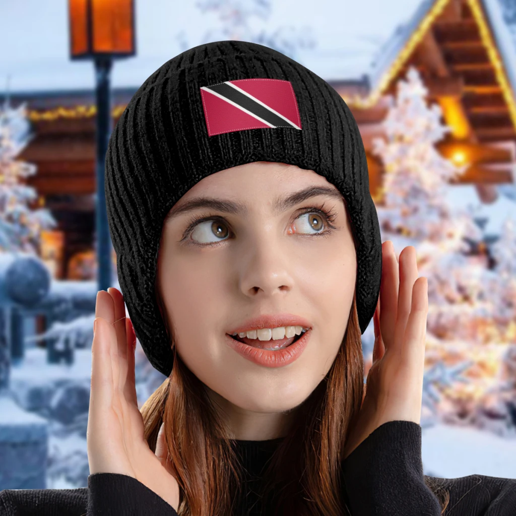 Мужская зимняя вязаная шапка с флагом Тринидада и Тобаго