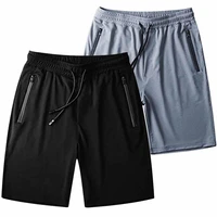 summer new fashion black men casual shorts loose quick drying shorts ice silk five point pants zipper sweatpants plus size m 5xl