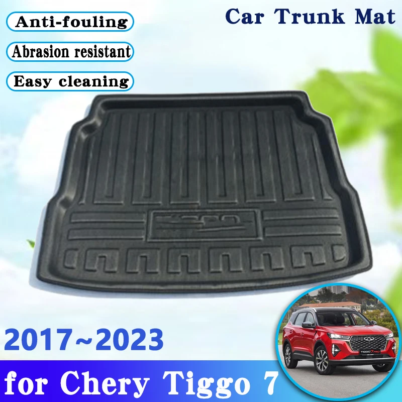 

Car Rear Trunk Floor Mats For Chery Tiggo 7 Accesories 2017~2023 Waterproof Rear Boot Cargo Trunk Tray Carpet Storage Pad 3D EVA