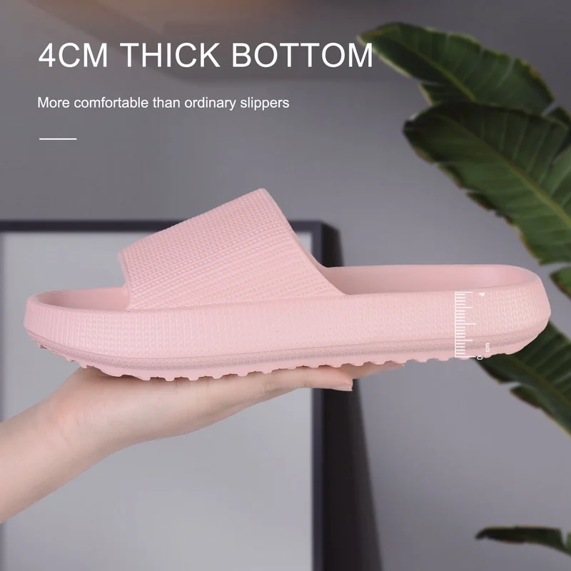 

Men Women Thick Platform Home Cloud Slippers Fashion Non-slip Bathroom Slides Woman Sandals 2023 Summer Soft EVA Flip Flops