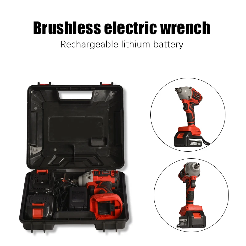 

288VF Electric Brushless Impact Wrench Cordless 1/2'' Screwdriver Multi-function Electric Drill Set Lithium Battery Power Tool