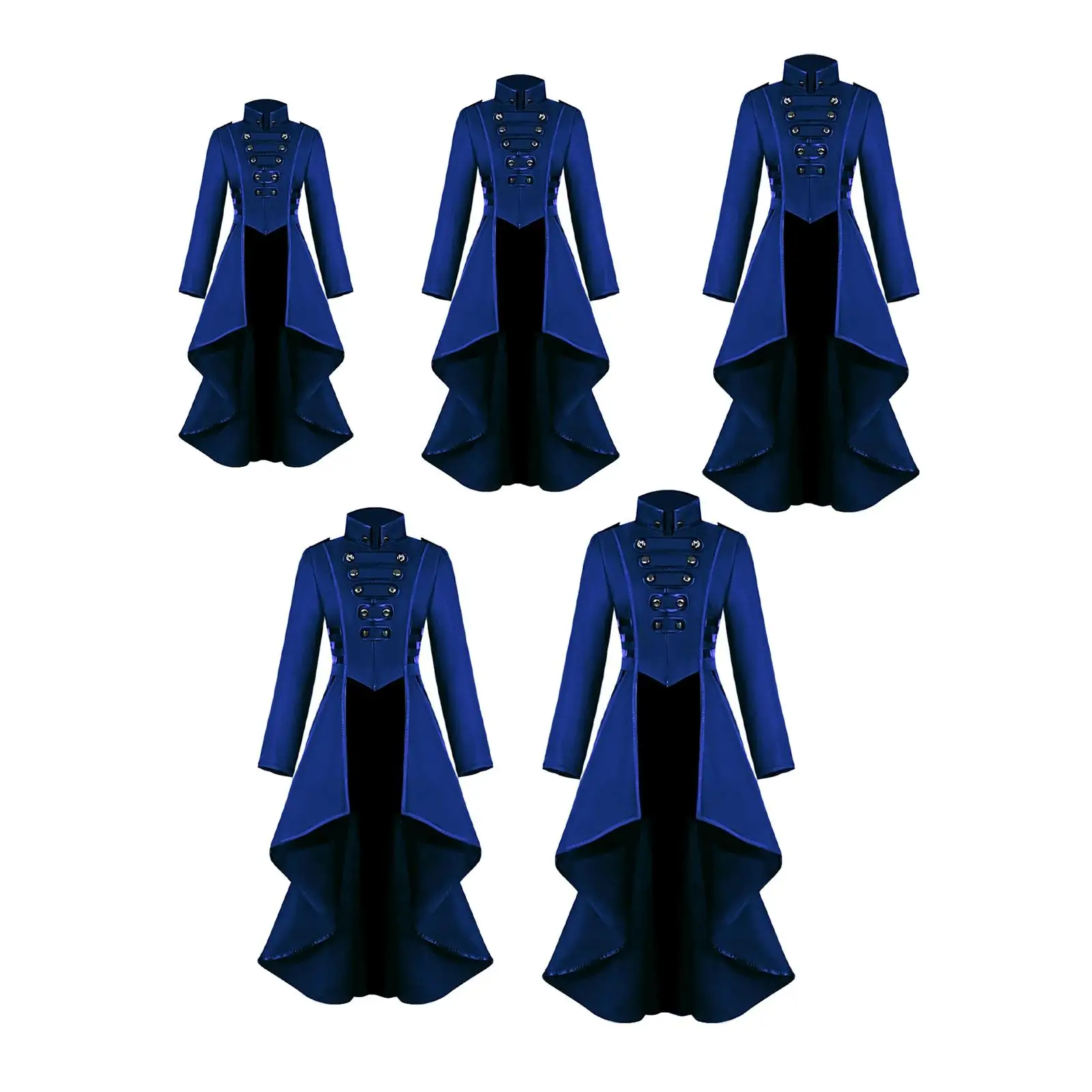 

Women Medieval Tailcoat Vintage Style Trench Coat Irregular Hem Jacket Victorian Halloween Wedding Cosplay Costume Outwear