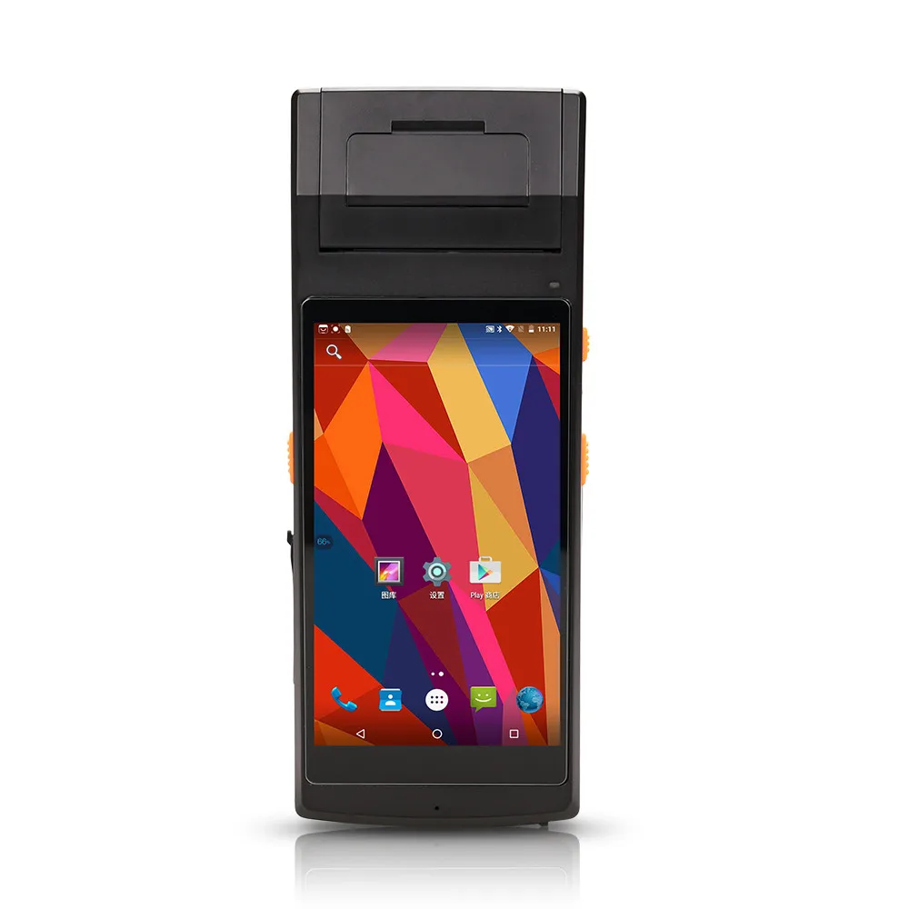 Карманный терминал большой аккумулятор черный цвет сеть 4G Wi-Fi BT NFC считыватель