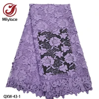 high quality african lace fabric with sequins french tulle lace nigerian lace fabric for wedding qxw 43