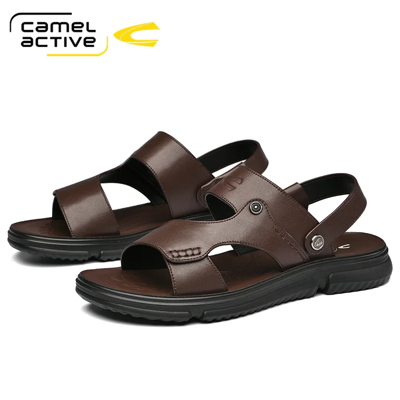 Мужские сандалии на плоской подошве Camel Active коричневые повседневные пляжные из