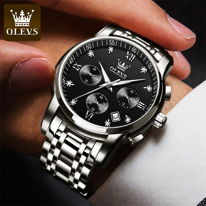 OLEVS мужские часы лучший бренд класса люкс хронограф кварцевые спортивные