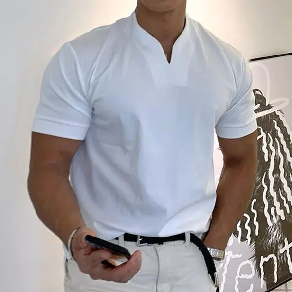 

Casual Short Sleeves t shirt Men Gyms Fitness T-shirt Male Training Workout Cotton Slim Tees Tops Loose Pullover Tops Streetwear