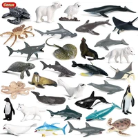 oenux 32pcs sea life world simulation mini ocean turtle rays whale shark animals model action figures educational miniature toy