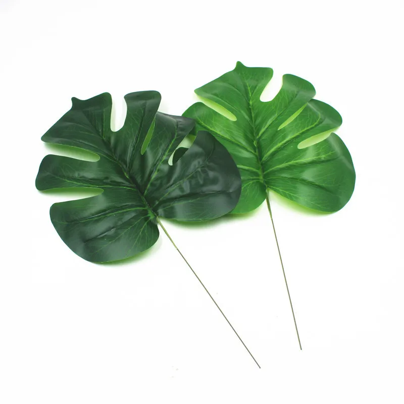 

3PCS Artificial Monstera Deliciosa Plants Grass Plastic Green Leaves Bouquet Accessories Wedding Home Decoration Table Decors