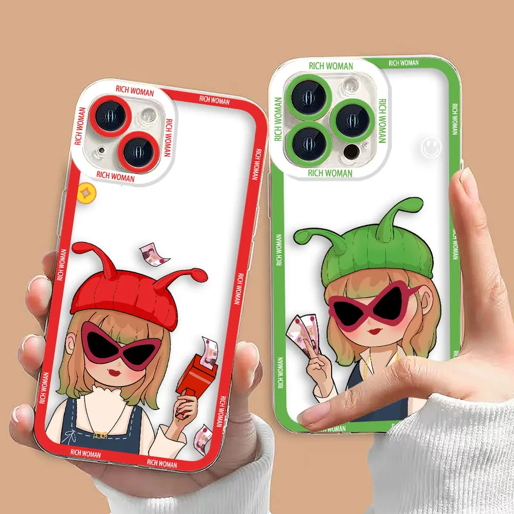 Мультяшные маленькие богатые леди Обложка глаза ангела прозрачная лампа для Infinix