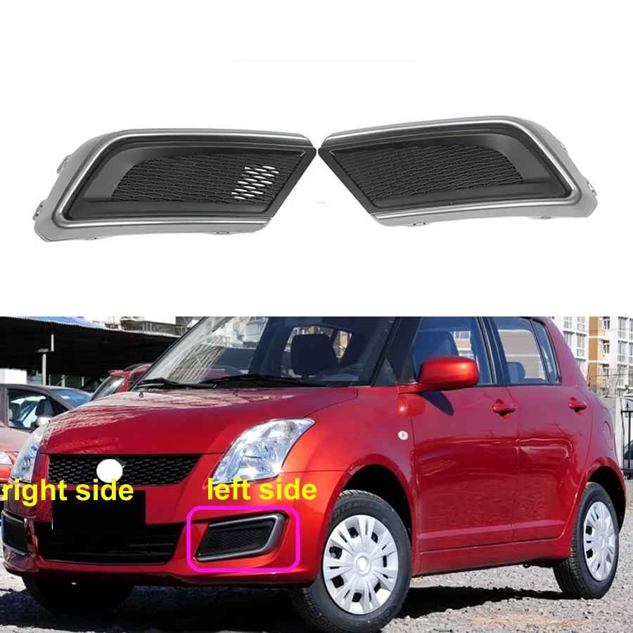 

For Suzuki Swift 2013-2019 Car Accessories Fog Light Cover Trims Auto Front Bumper Lower Grille Fog Lamp Cover No Hole