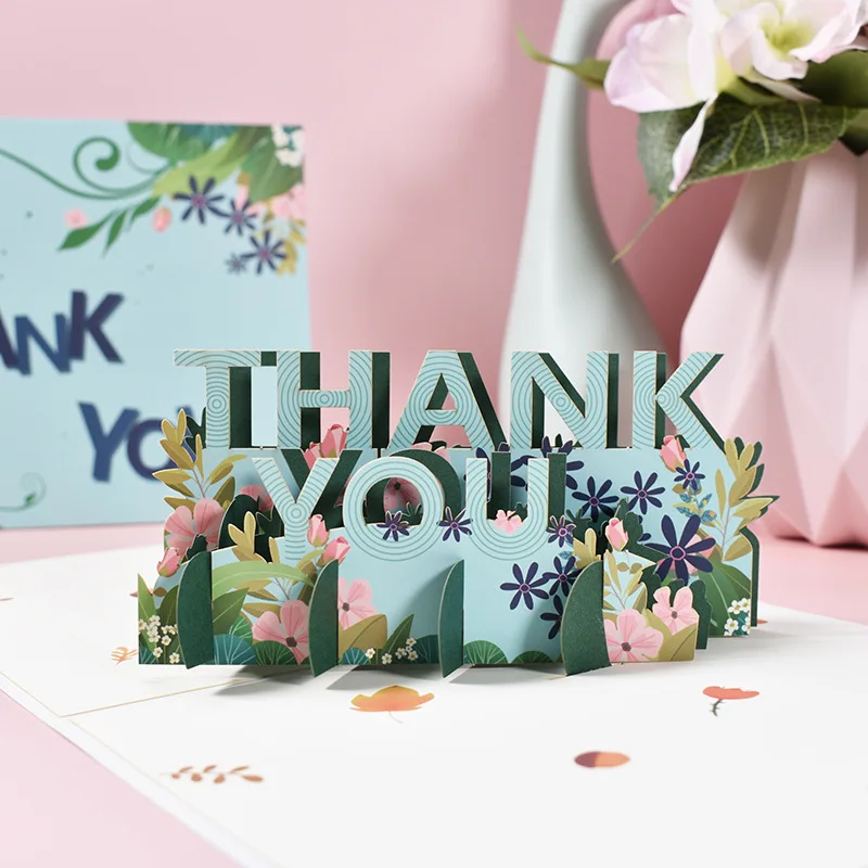 Hot Selling Handmade 3d Pop Up Commercial Thanksgiving Greeting Cards
