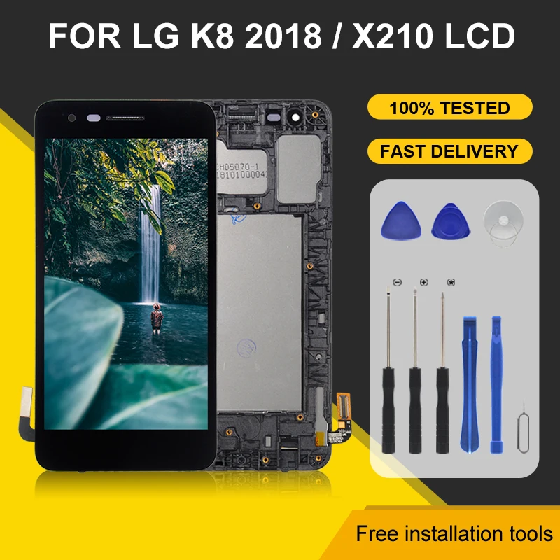 ЖК-дисплей 5,0 дюйма X210ma для LG K8 2018 с сенсорной панелью дигитайзера X210 X210am в сборе, бесплатная доставка, с инструментами, 1 шт.