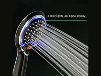 advanced led temperature control digital display abs shower head pressurized handheld black and white shower head