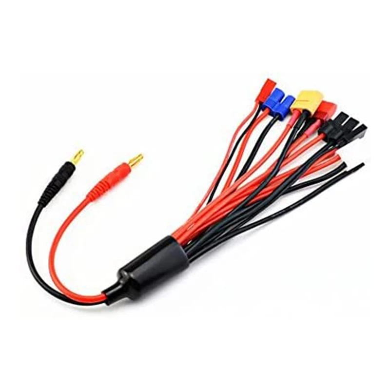 

RC Lipo Battery Charger Connector Adapters 9 In 1 Splitter Cable 4.0Mm Banana Plug To JST T Plug XT60 EC3