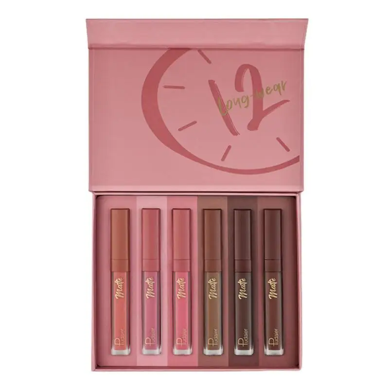 

Матовая помада, набор для макияжа, 6 шт., женская помада, набор для макияжа, водостойкий аксессуар для макияжа губ, подарки для искусственной кожи