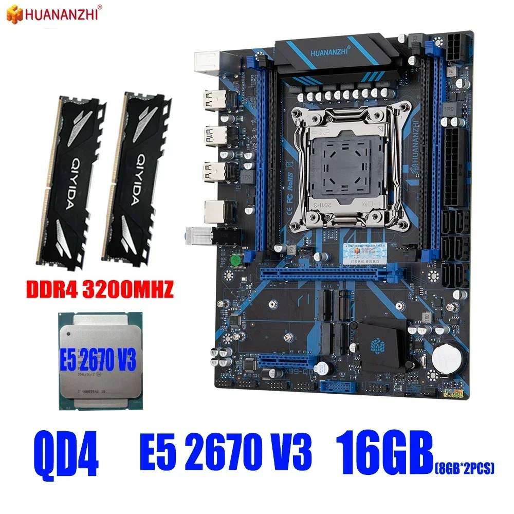 Комплект материнской платы HUANANZHI QD4 X99 с комбинированным комплектом XEON LGA2011-3 E5 2670 V3