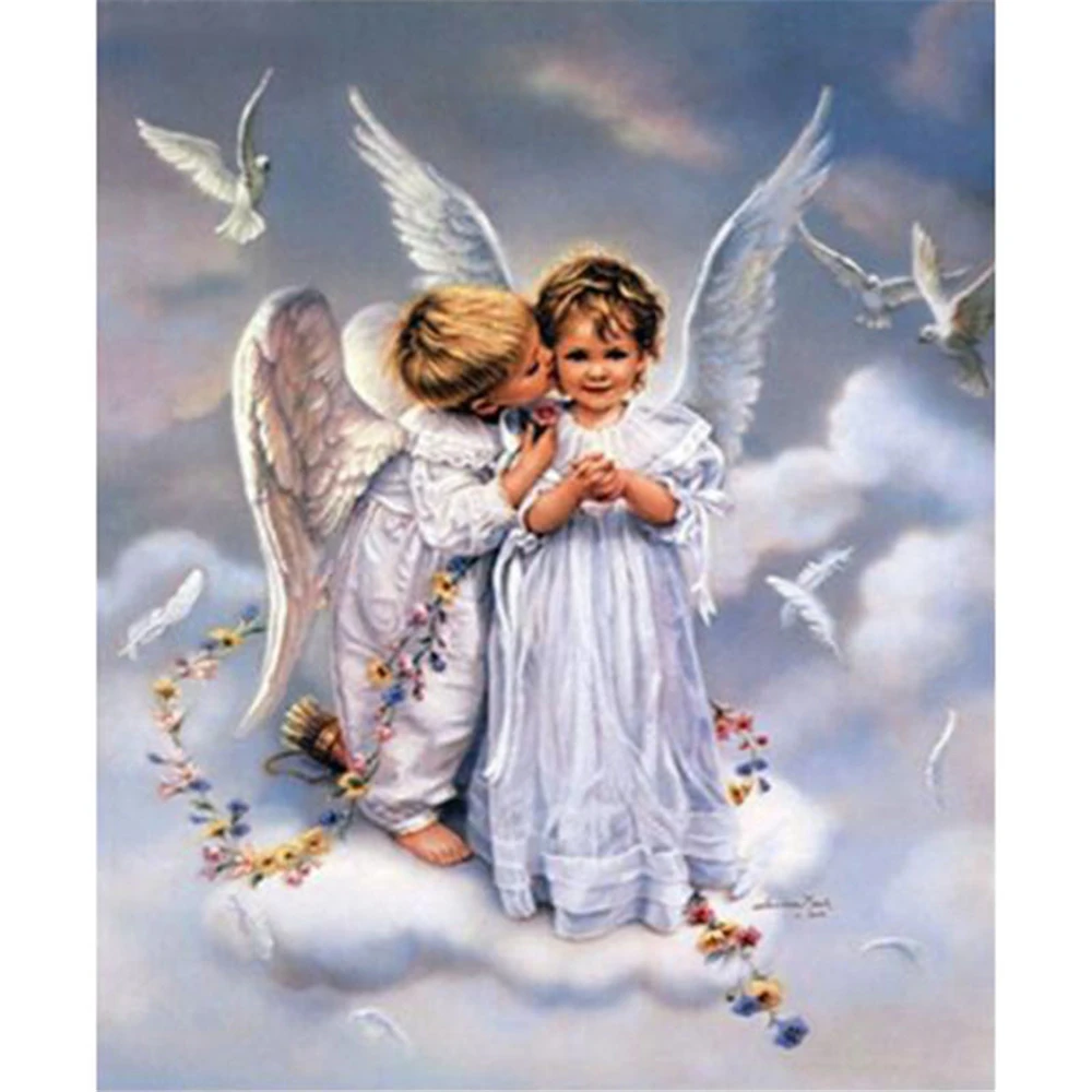

Angel Girl Landscape Printed Fabric 11CT Cross-Stitch Embroidery Set DMC Threads Hobby Painting Handicraft Knitting Package