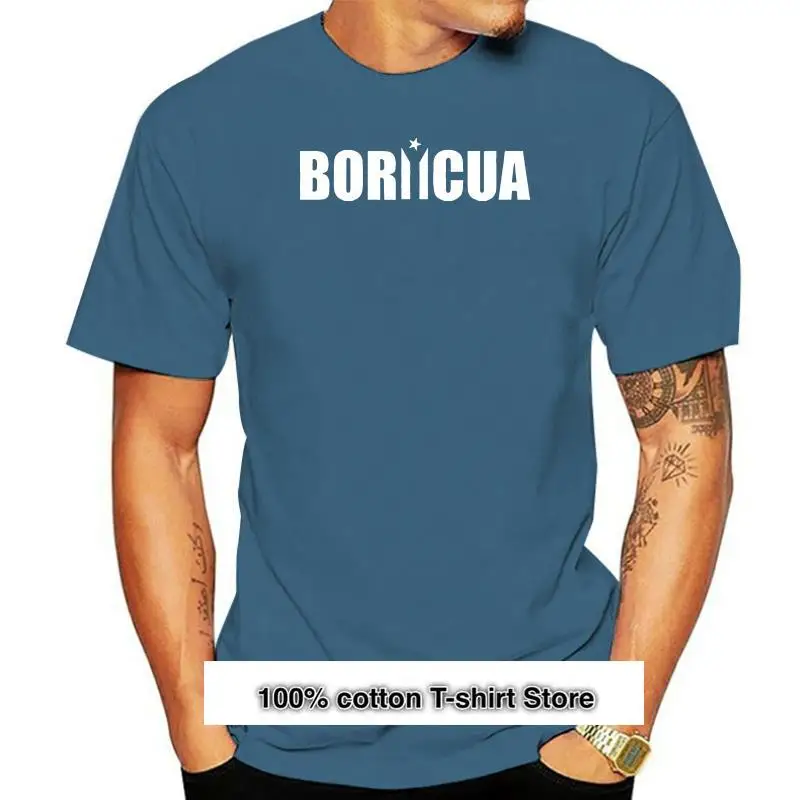 

Boricua-Camiseta de Puerto Rico para hombre, color negro