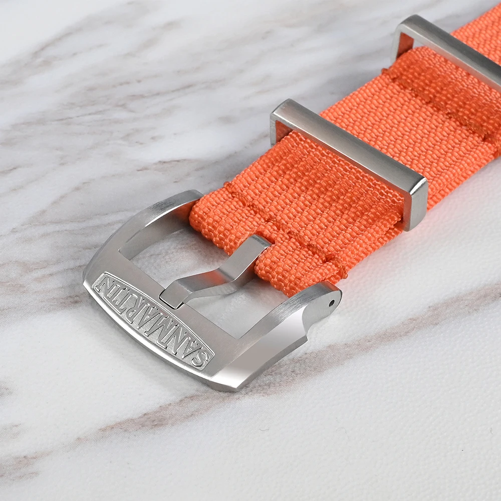 San Martin Nylon Loop Strap For Watch Nato Army Sport Watchband 20mm 22mm Woven 316L Stainless Steel Pin Buckle Correas BD0009