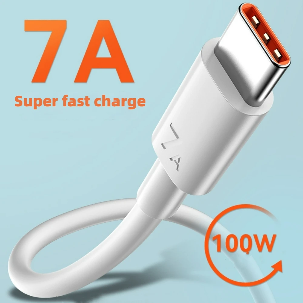 

7A USB Type C Super-Fast Charge Cable for Huawei P40 P30 Mate 40 USB Fast Charing Data Cord for Xiaomi Mi 12 Pro Oneplus Realme