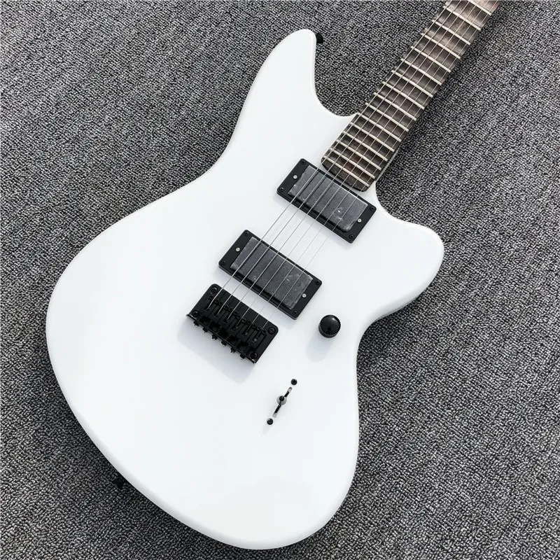 

Jim Root Signature White Jazzmaster Electric Guitar Rosewood Fingerboard Without inlay,Big Headstock,Black Hardware,EMG Pickup