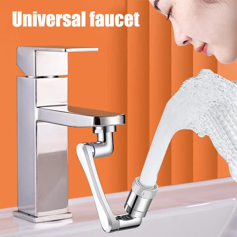 

Universal 1080° Rotation Extender Faucet Sprayer Head 2 Modes Faucets Extender Bubbler Tap Extend Adapter for Kitchen Bathroom