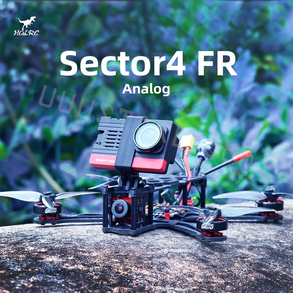 

Квадрокоптер HGLRC Sector4 FR, аналоговый 4-дюймовый FPV Дрон для фристайла Zeus25 AIO FC 5,8G 350mW VTX Caddx Ratel 2 1804 3500KV