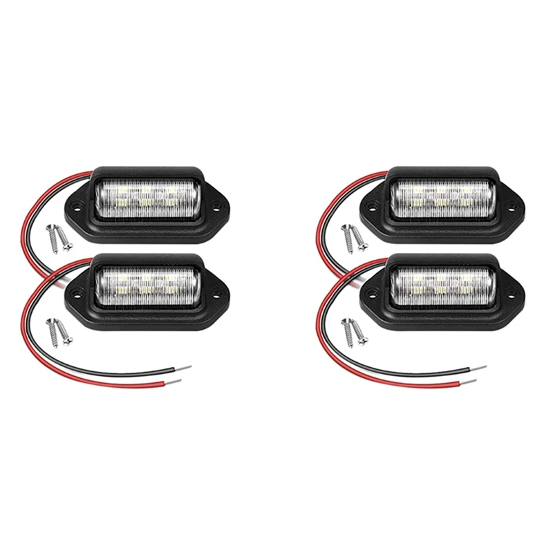 

4Pcs 12V LED Number License Plate Light For Car Boats Motorcycle Automotive Aircraft RV Truck Trailer Exterior Lamps