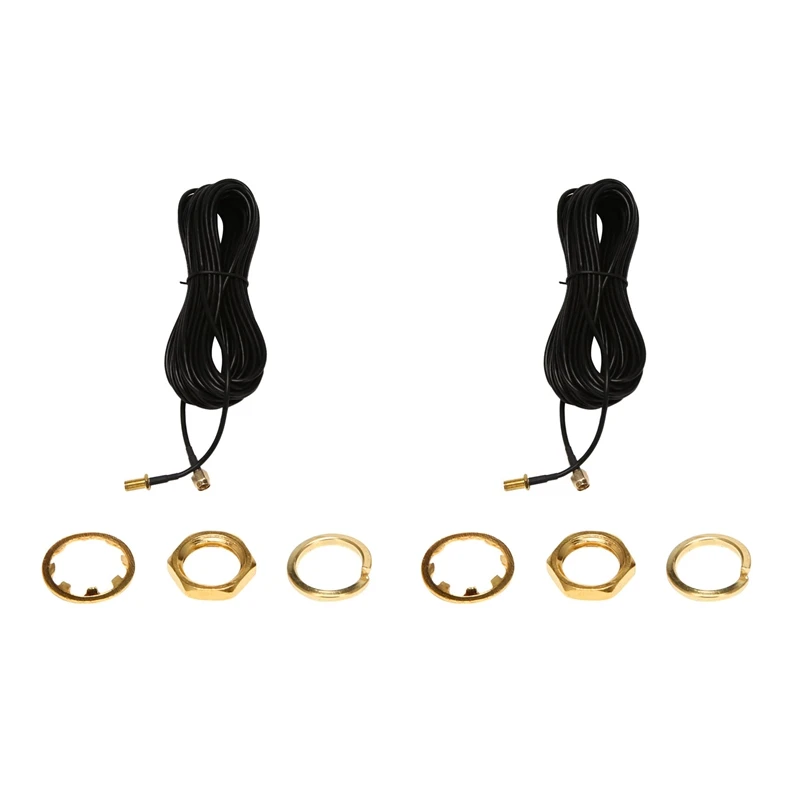 

2X RP - SMA Male To Female Wifi Antenna Connector Extension Cable Black 10 M