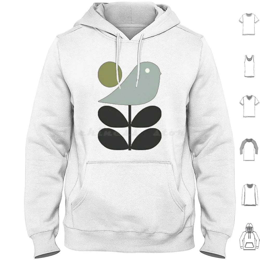 

Orla Kiely с цветочным рисунком птицы, с капюшоном, с длинным рукавом